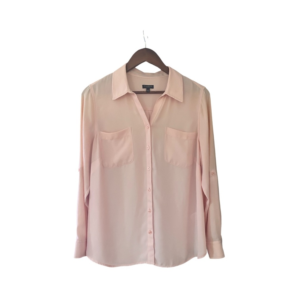 Talbots Plus Petite Blush Button-Front Blouse Xp … - image 2